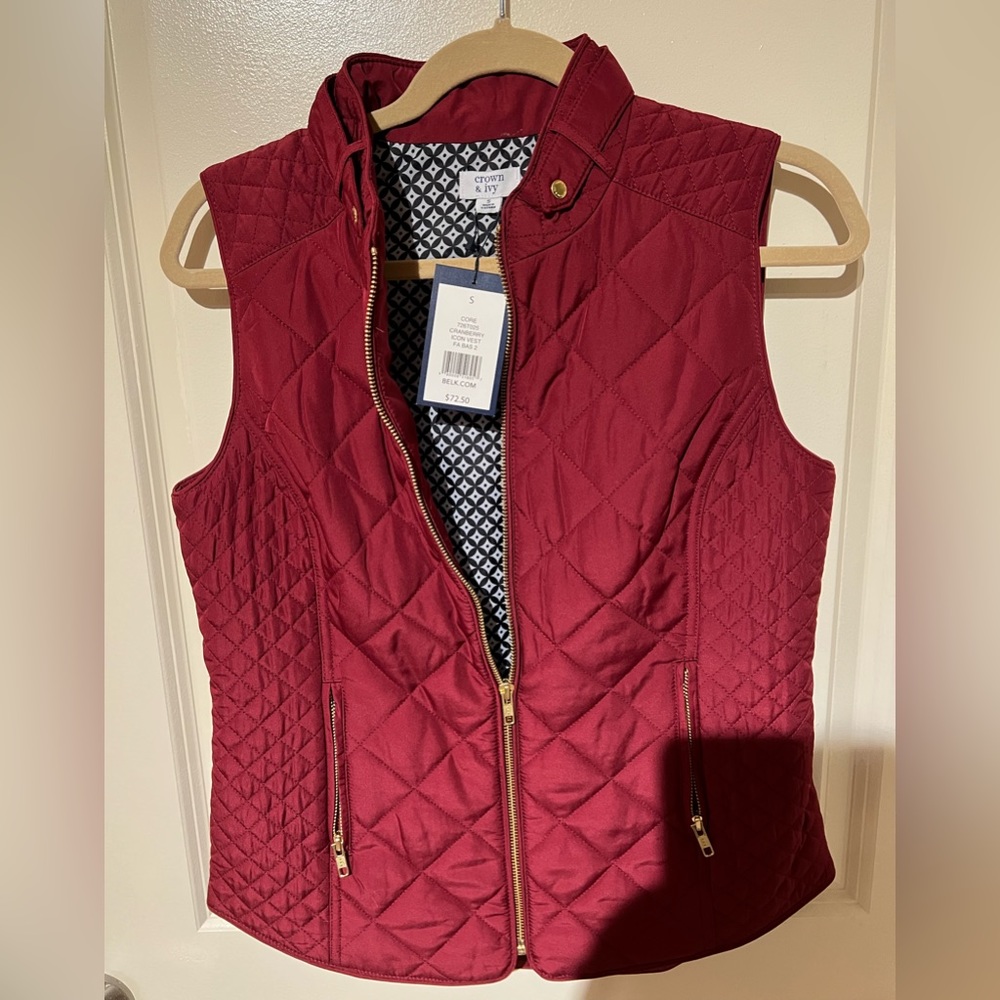 Crown & Ivy Raspberry Puffer Vest - Picture 2 of 5